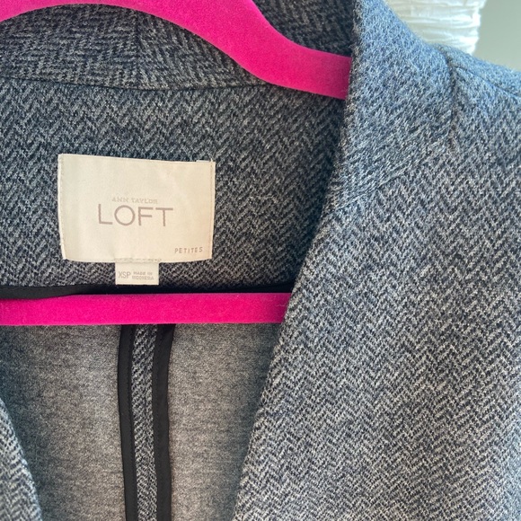 LOFT Petite Grey Tweed Jacket - Picture 2 of 2